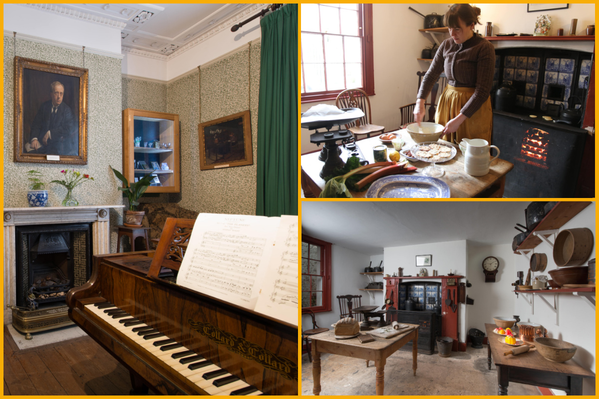 College of images inside Holst Victorian House - The music room and the kitchen